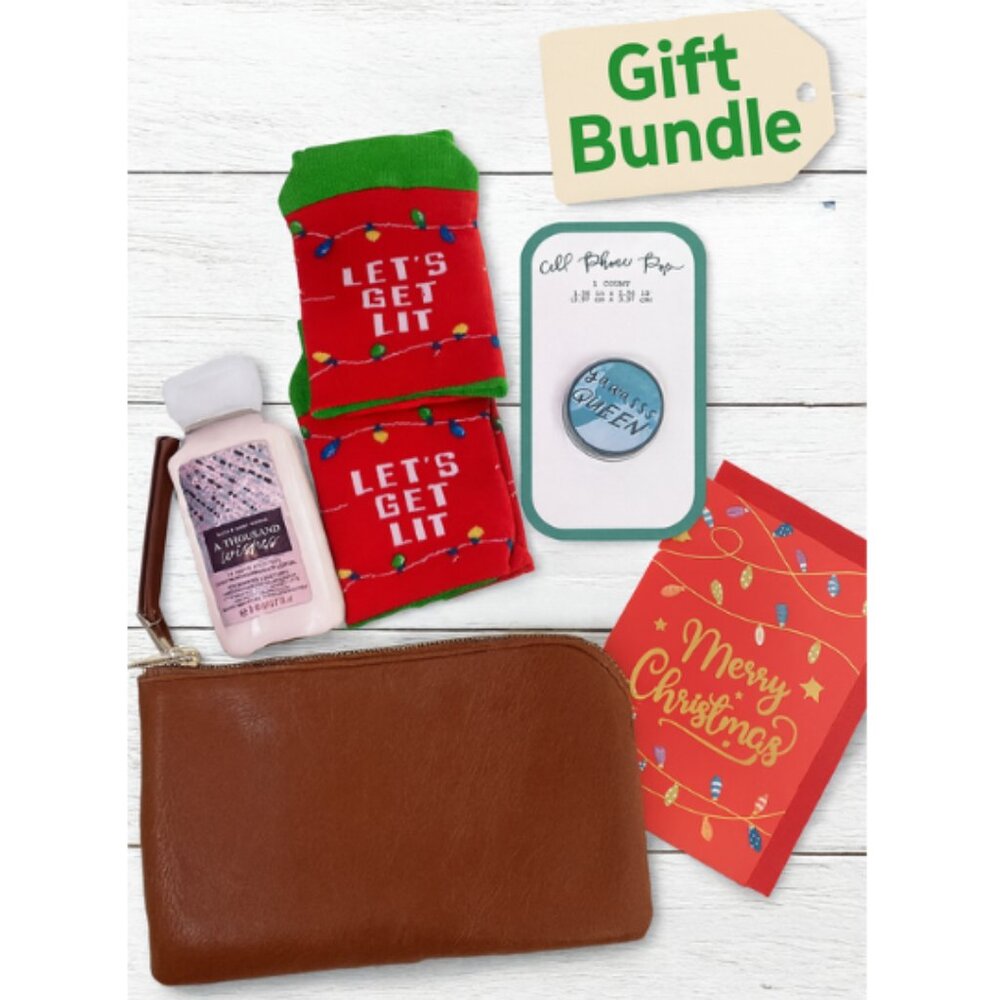 Christmas Gift Bundle Stocking Stuffer Set Socks Lotion Phone Pop Makeup Bag